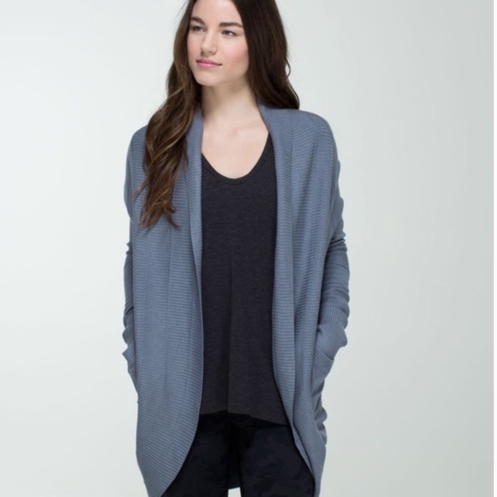 lululemon athletica Slate Blue Open-Front Ribbed Cardigan